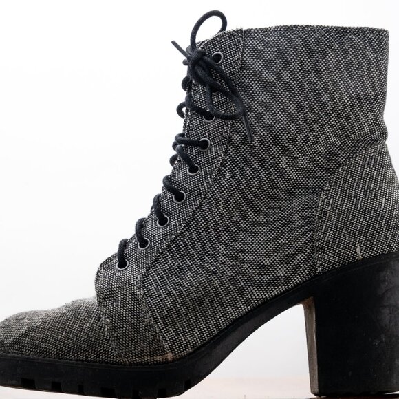 Metaphor Women's Size 7 Tinley Lace-Up High Heel Boot - Gray & Black - Picture 2 of 8
